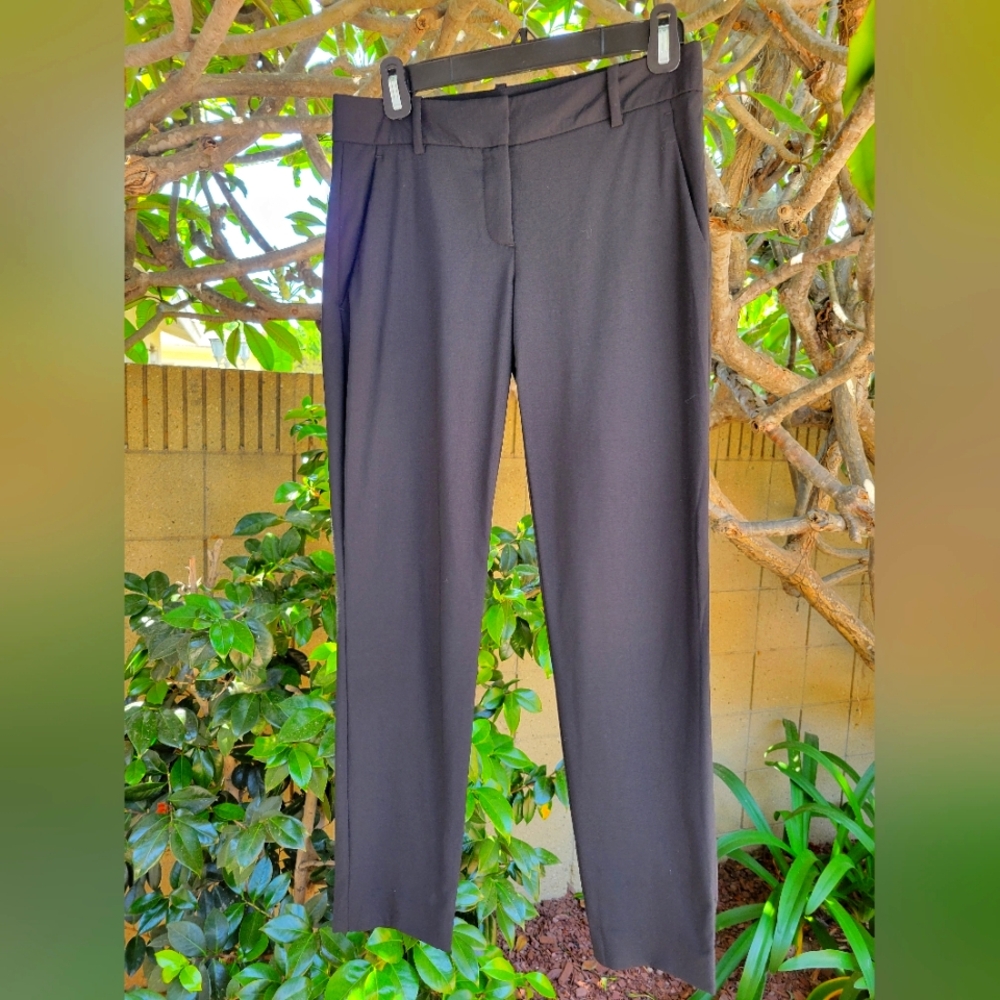 Theory Testra Polished Suit Black Wool‎ Pants Women Size 0 Low Rise